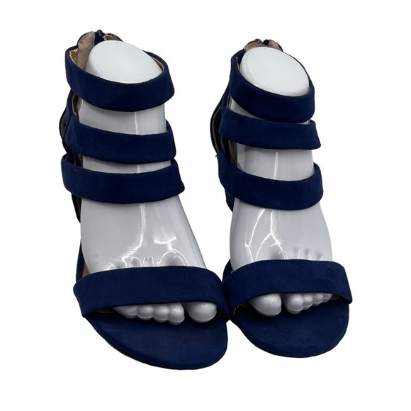 American Rag Cie Blue Suede Wedge Sandals Size 8 Women’s - Picture 3 of 11